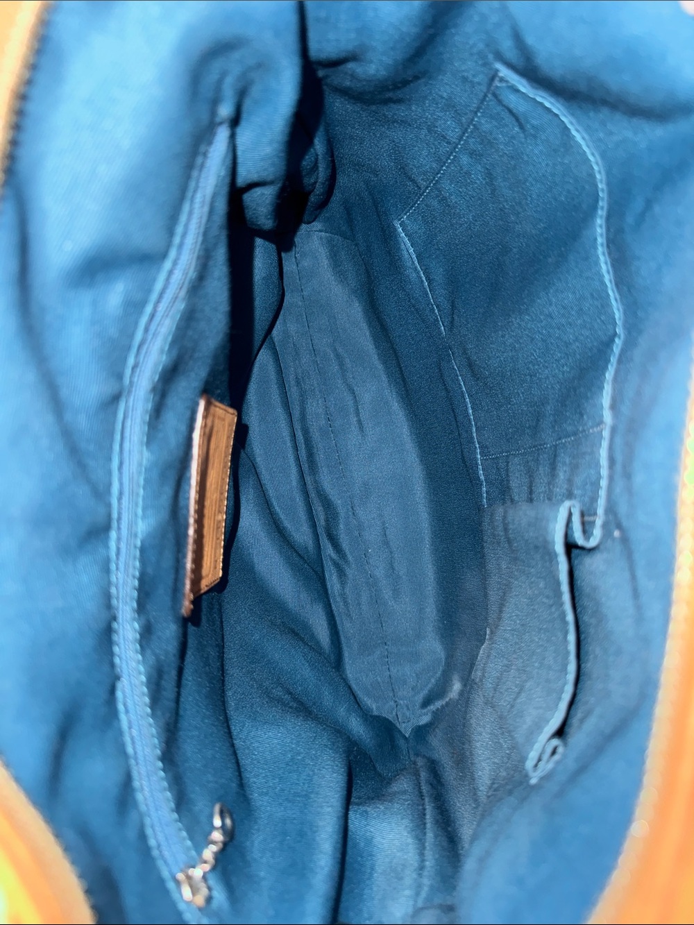 Vintage Coach Soho Signature C Shoulder Bag Blue Teal Jacquard Y2K Rare Color - Picture 9 of 12